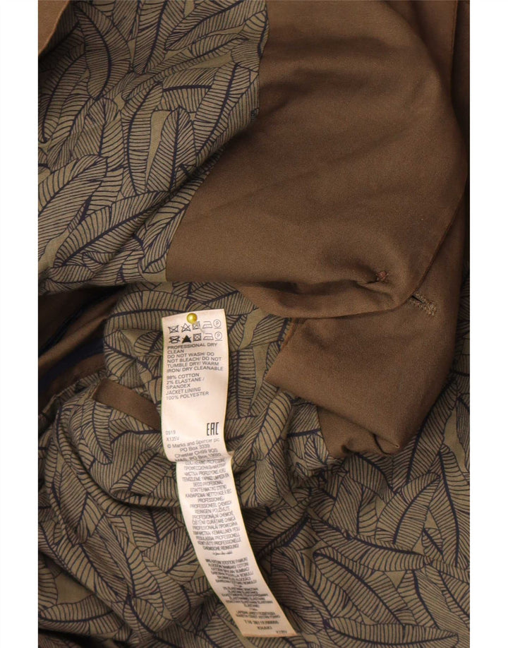 Marks & Spencer Męska marynarka zapinana na 2 guziki, UK 40, średnia bawełna khaki