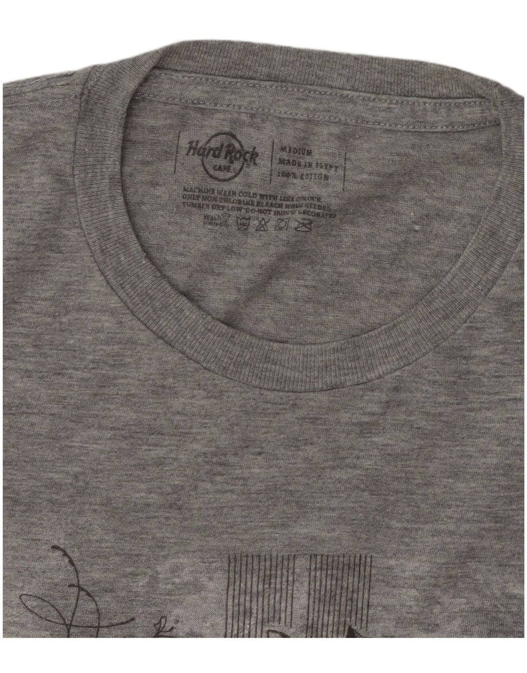 HARD ROCK CAFE Mens Hurghada Graphic T-Shirt Top Medium Grey Cotton