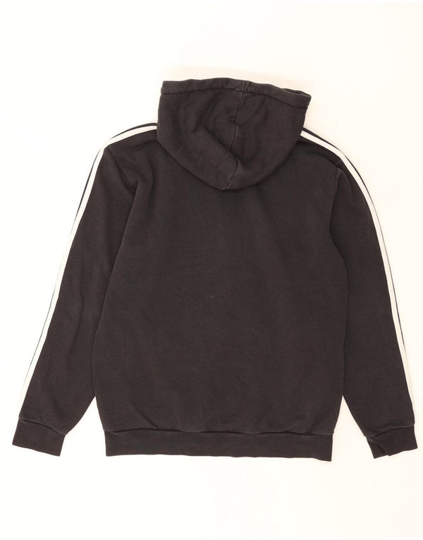 Adidas Męska bluza z kapturem i zamkiem błyskawicznym o luźnym kroju, mała, czarna, bawełniana