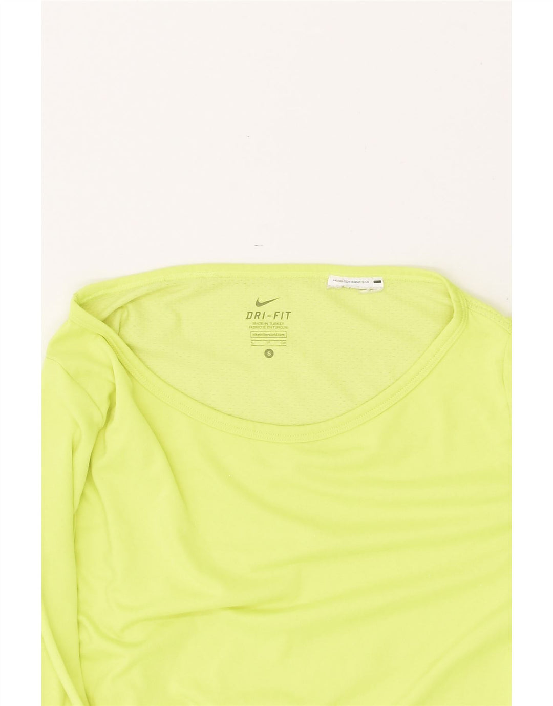 Damska koszulka NIKE Dri Fit z długim rękawem, UK 10, mała, zielona, poliester