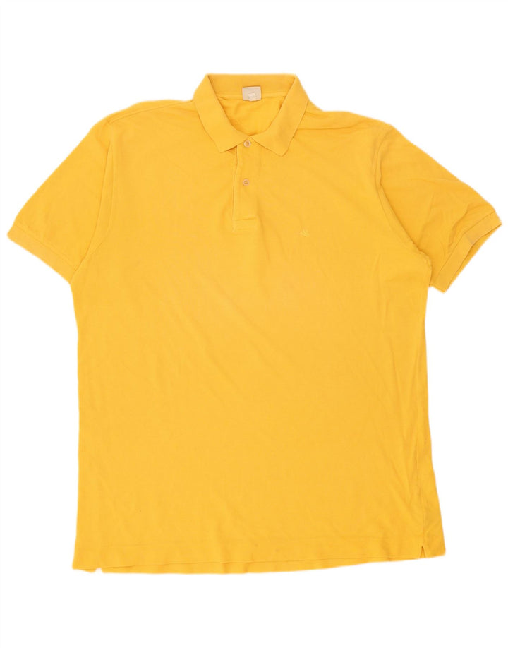 Męska koszulka polo Benetton, duża, żółta, bawełniana