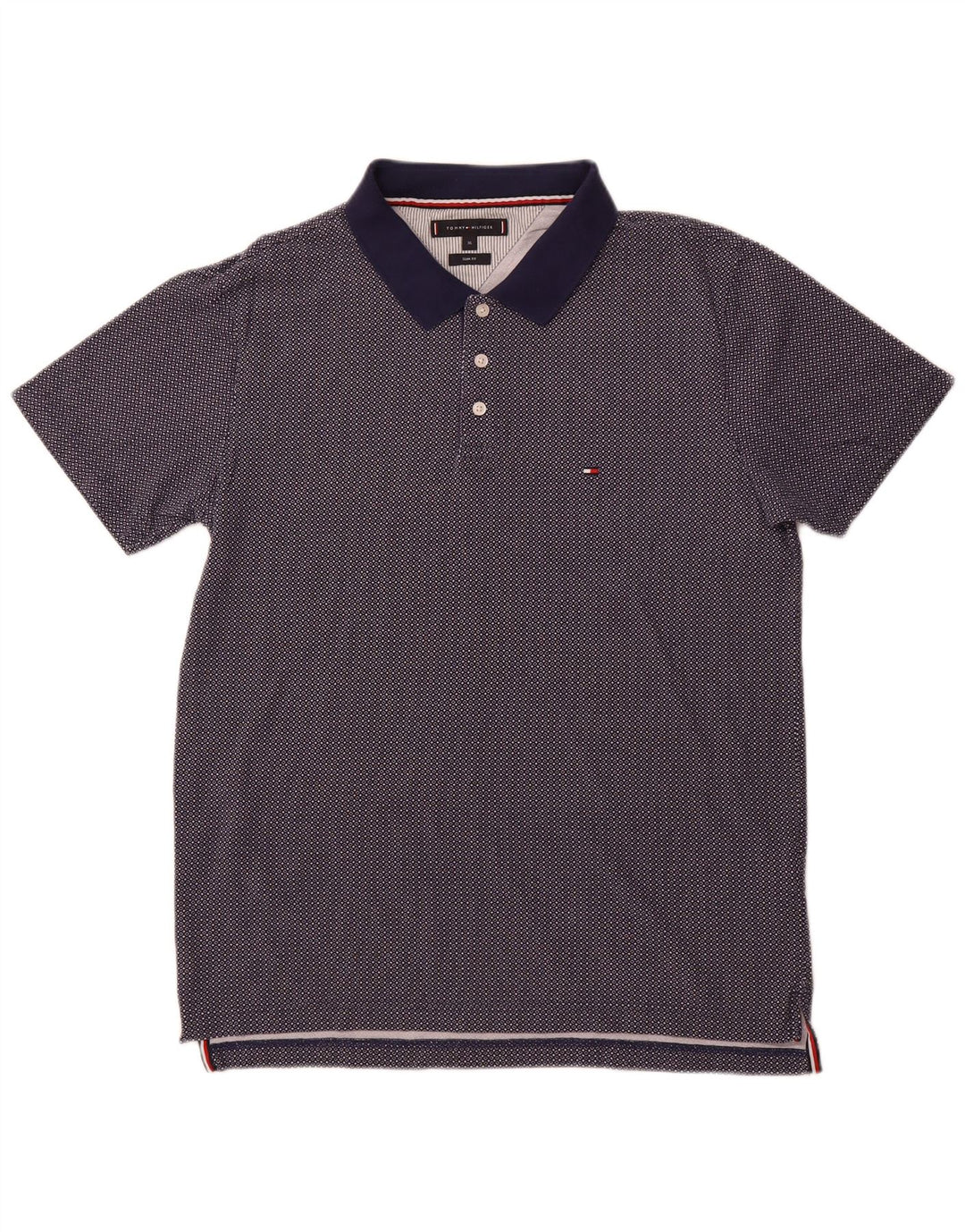 Męska koszulka polo TOMMY HILFIGER XL, bawełniana w granatowe cętki