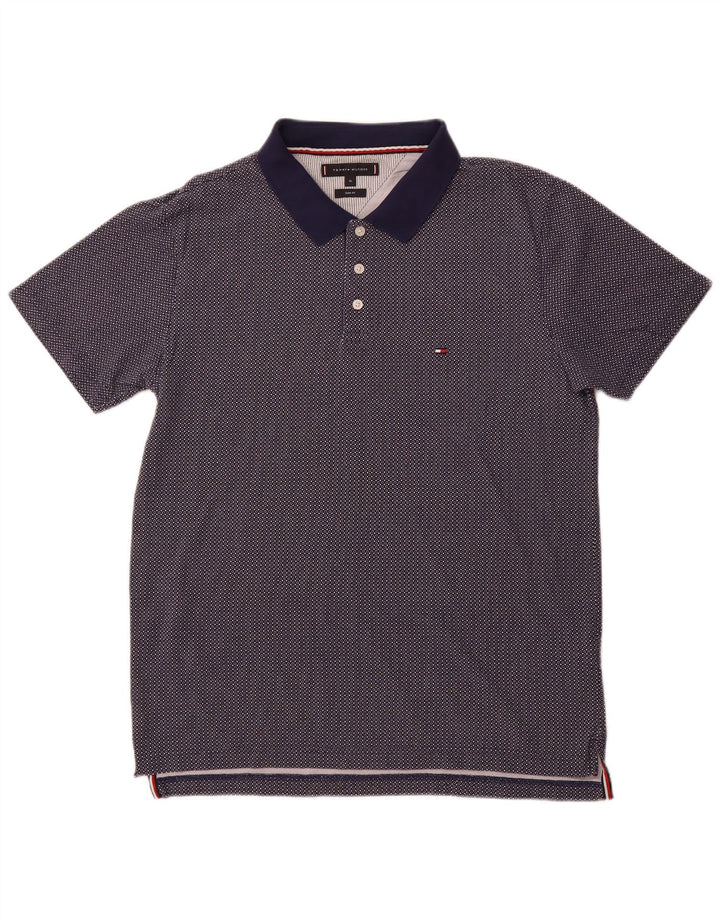 Męska koszulka polo TOMMY HILFIGER XL, bawełniana w granatowe cętki