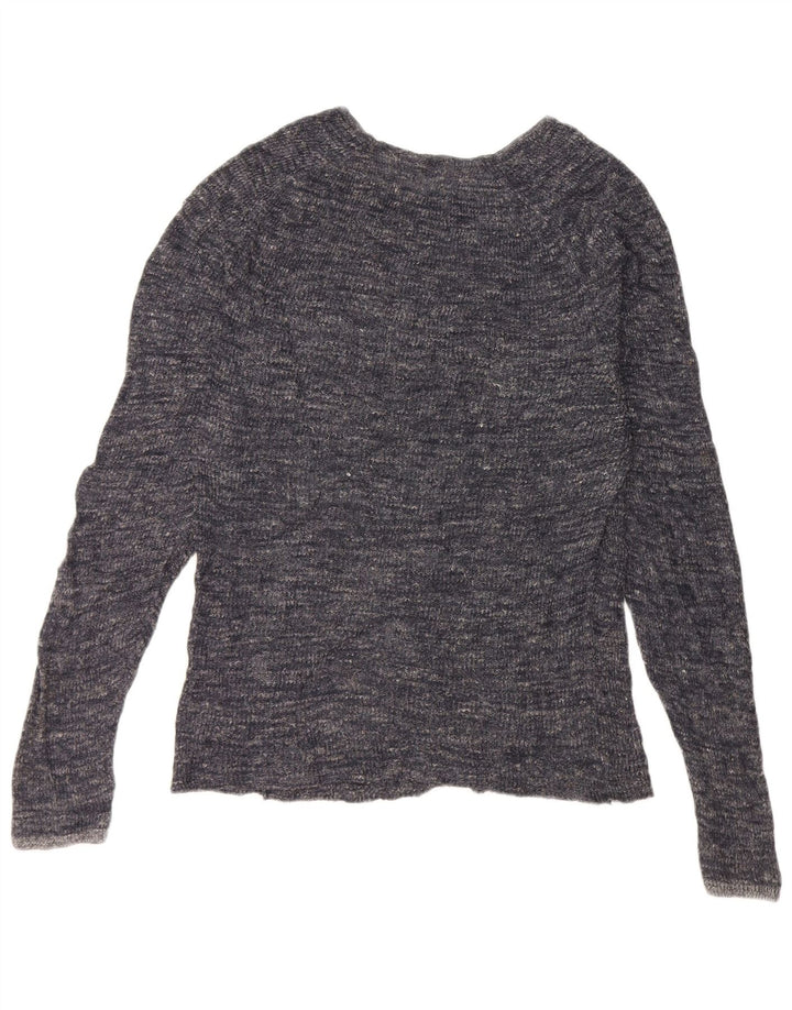 Męski sweter Zara z okrągłym dekoltem, duży, granatowy, nakrapiany