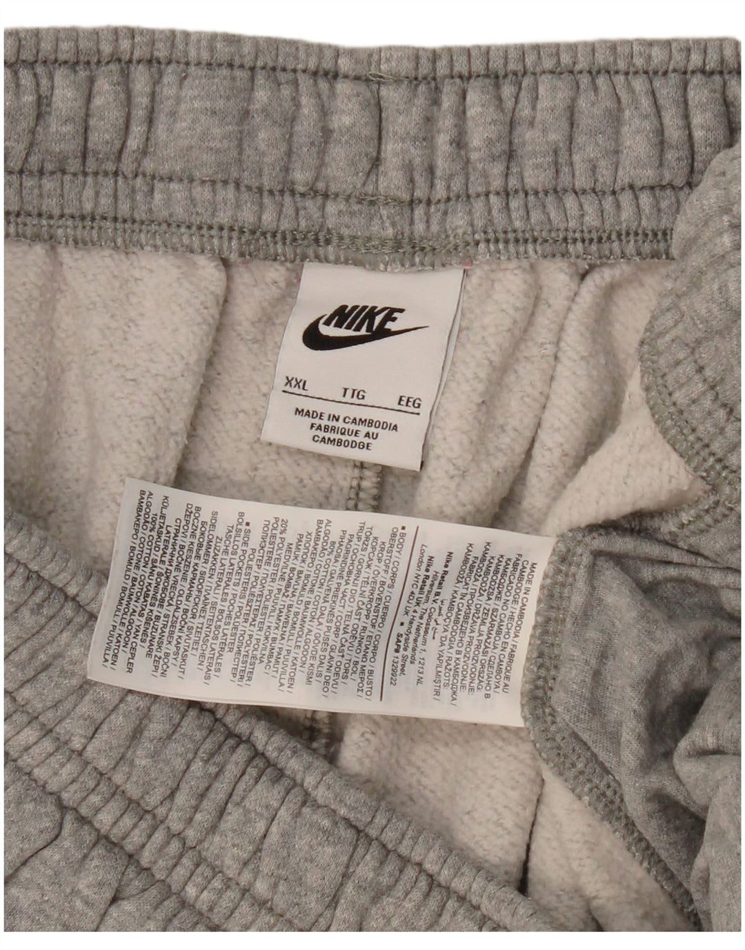 Męskie spodenki sportowe NIKE 2XL, szare, bawełniane