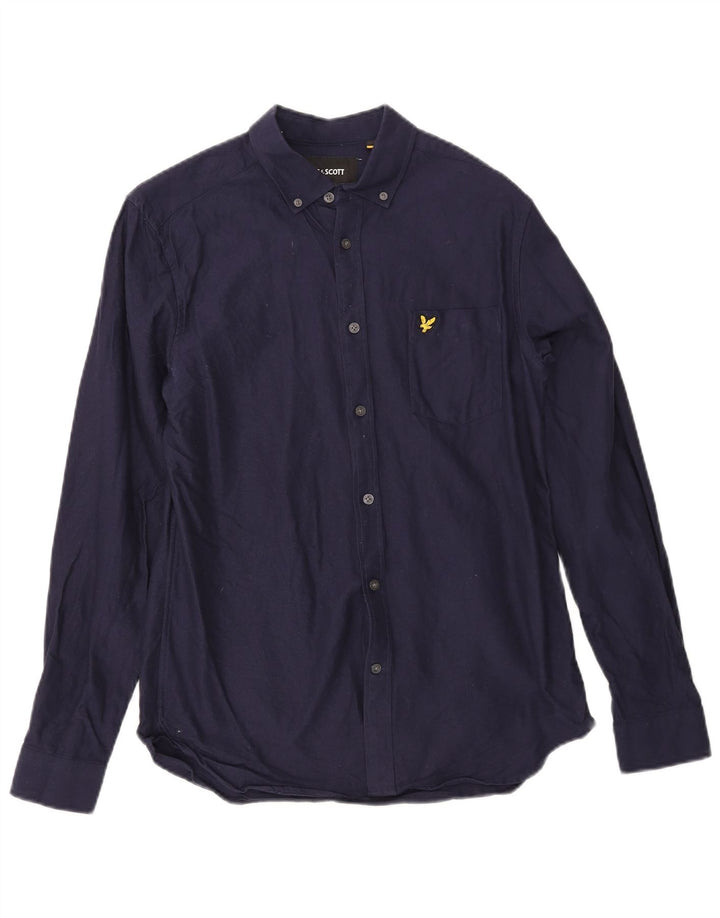 Koszula męska Lyle & Scott, mała, granatowa, bawełniana