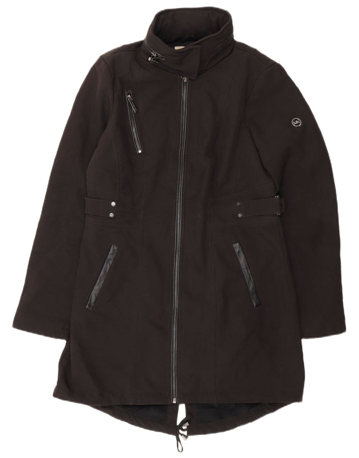 Damska kurtka parka z kapturem Michael Kors UK 10, mała czarna, poliester