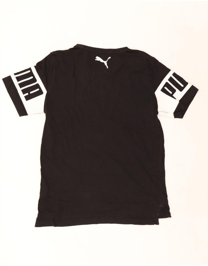 Męski T-shirt z grafiką Puma, mały, czarny, bawełniany