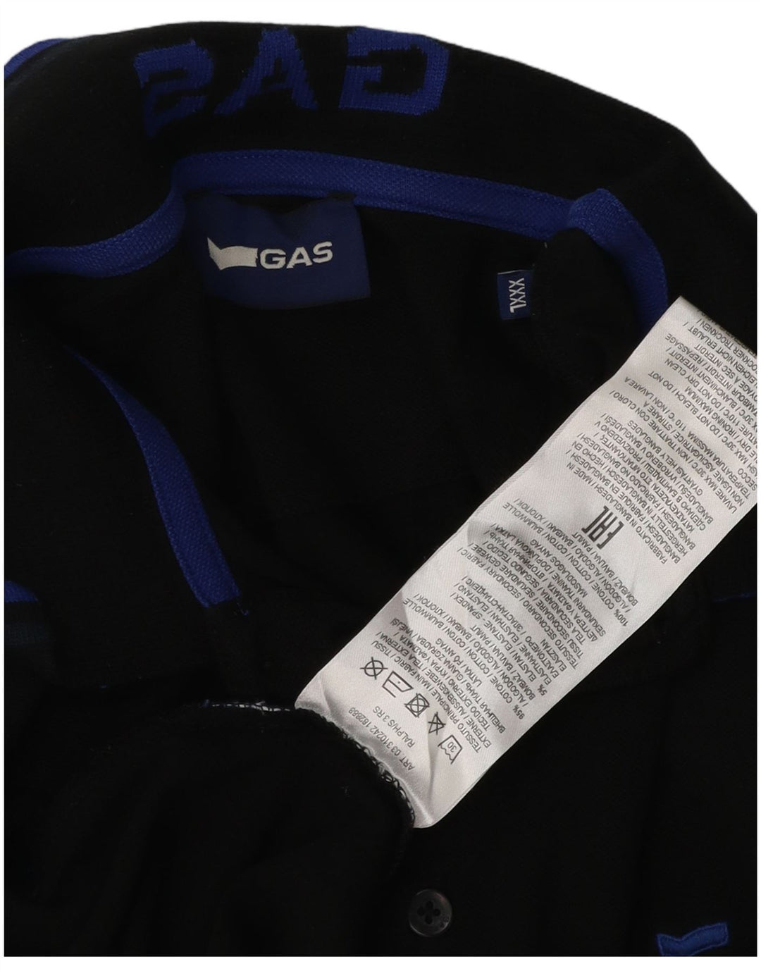 Męska koszulka polo Gas 3XL, czarna, bawełniana