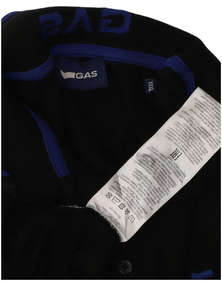 Męska koszulka polo Gas 3XL, czarna, bawełniana