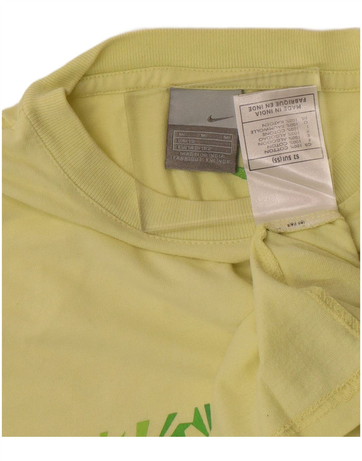 Chłopięcy T-shirt z grafiką Nike, 10-11 lat, średni żółty, bawełniany