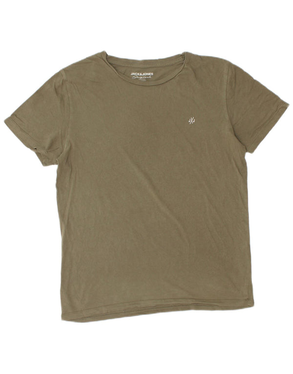T-shirt męski Jack & Jones, duży, bawełniany khaki