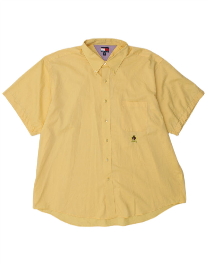 Męska koszula z krótkim rękawem TOMMY HILFIGER XL w kolorze żółtym