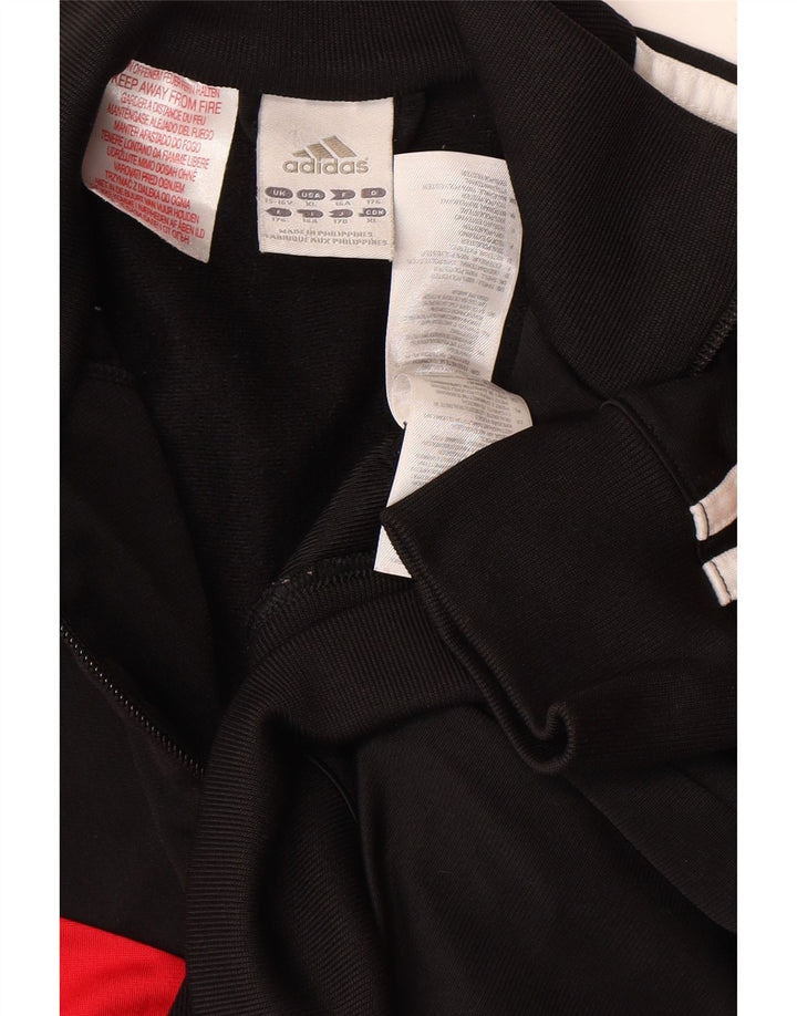 Chłopięca kurtka dresowa Adidas 15-16 lat Czarny poliester z blokami kolorów