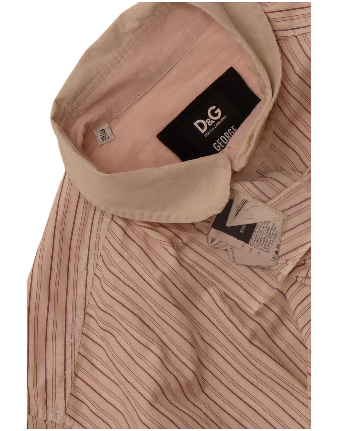 Koszula męska George Dolce & Gabbana rozmiar 39 15 1/2 w średnie beżowe paski