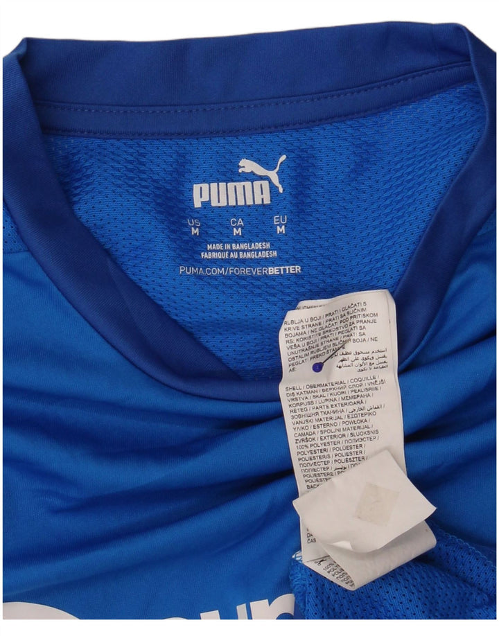 Męska koszulka z grafiką Puma, średni niebieski poliester