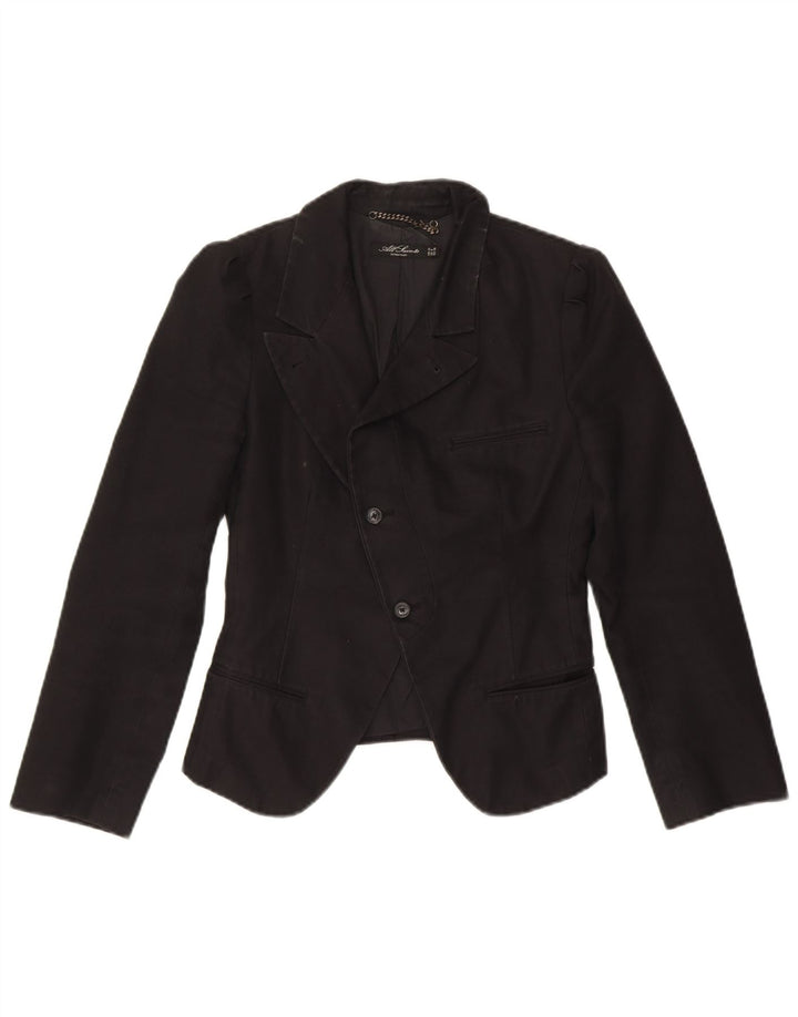 ALL SAINTS Womens 2 Button Blazer Jacket UK 10 Small  Black Cotton