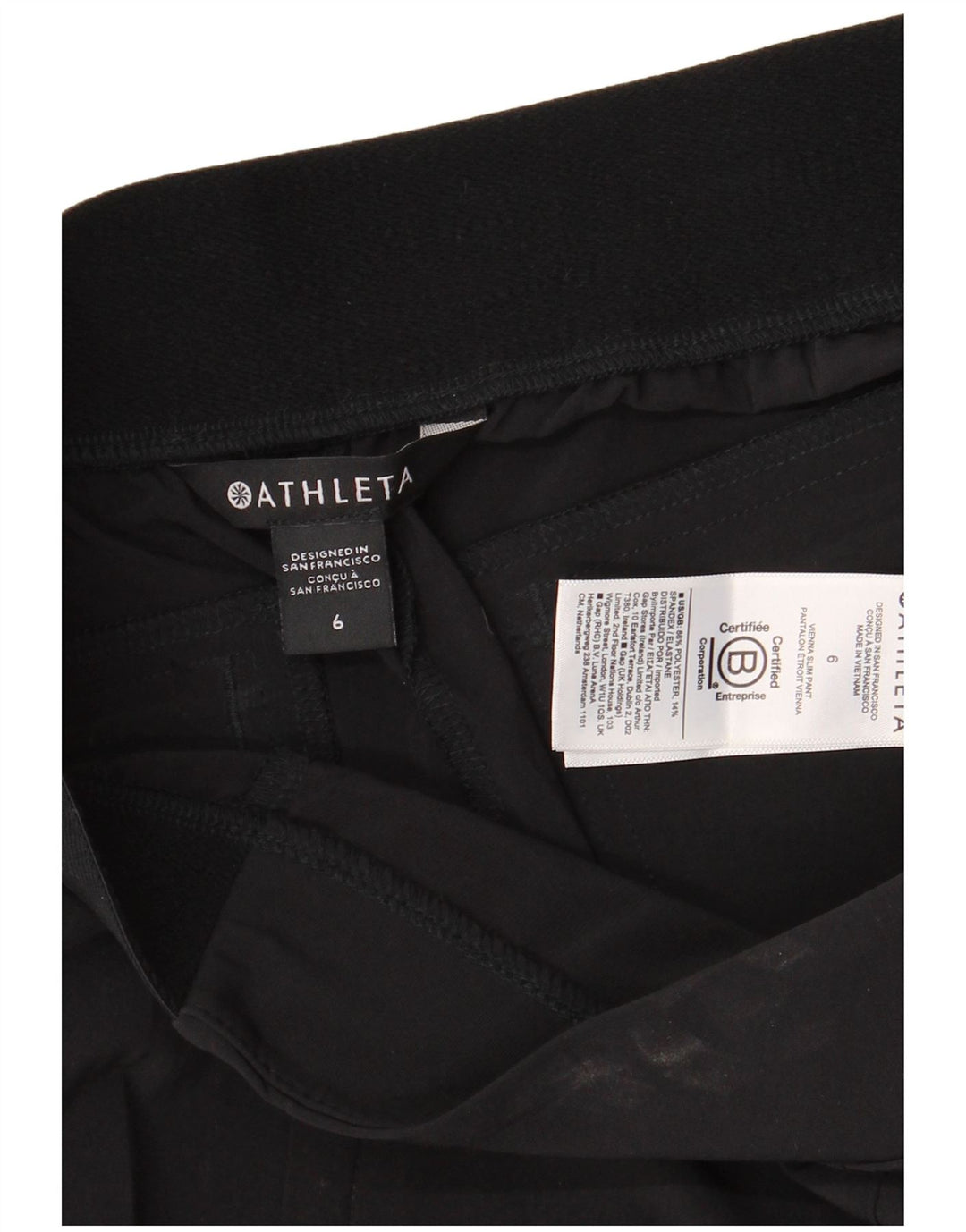 Damskie zwężane spodnie chino ATHLETA US 6 Medium W30 L30 Czarny poliester