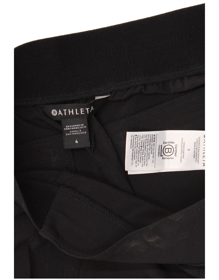 Damskie zwężane spodnie chino ATHLETA US 6 Medium W30 L30 Czarny poliester