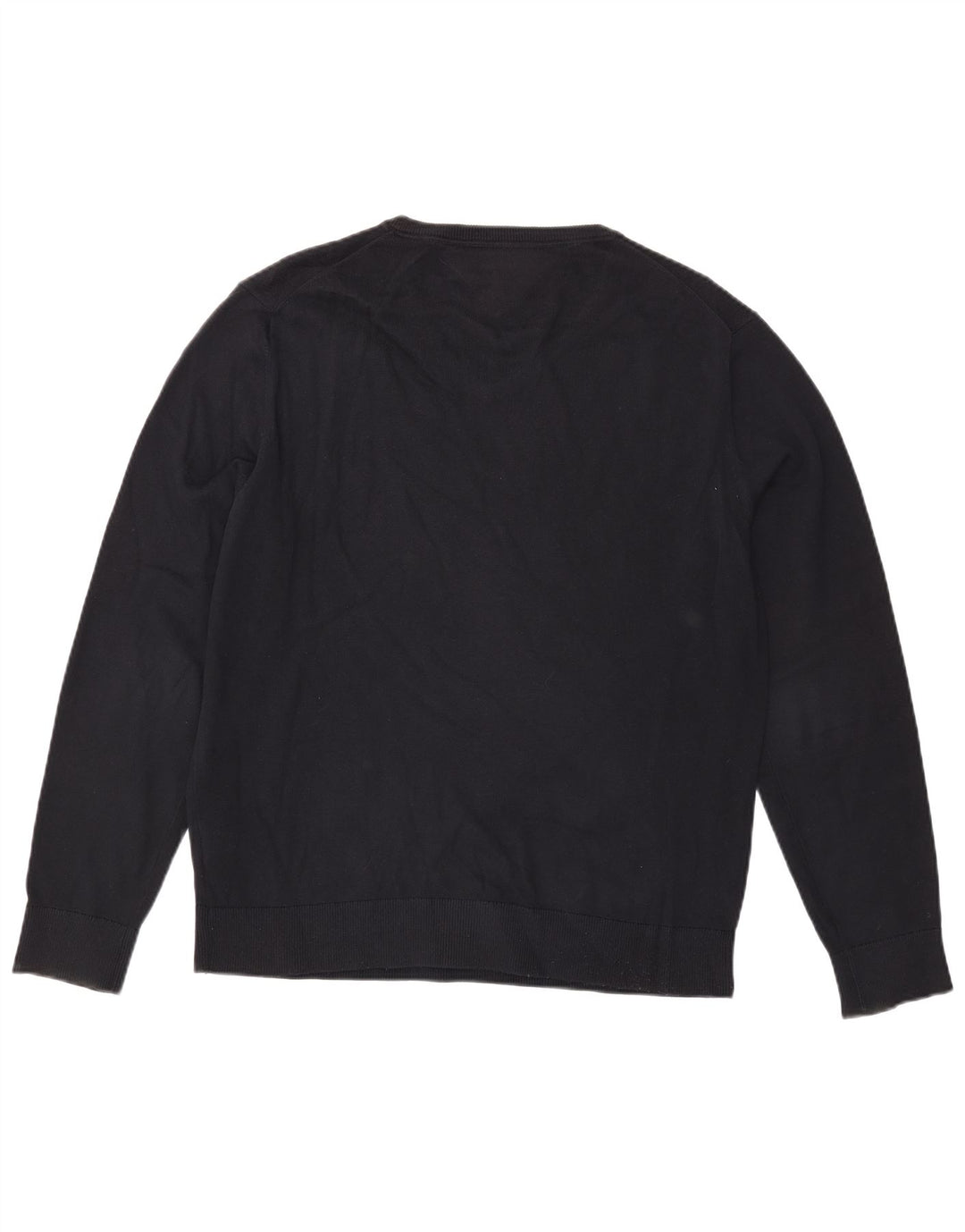 TOMMY HILFIGER Męski sweter z dekoltem w kształcie litery V, XL, granatowy, bawełniany