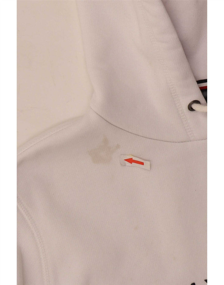 Męski sweter z kapturem i grafiką Tommy Hilfiger, średniej wielkości biała bawełna