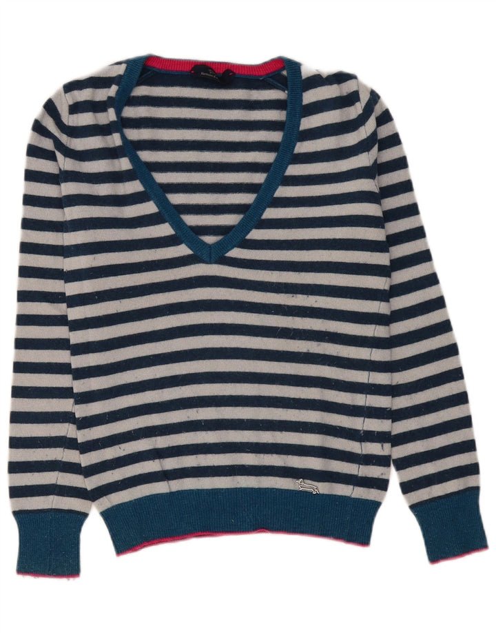 HARMONT & BLAINE Damski sweter z dekoltem w kształcie litery V, UK 10, mały, granatowy