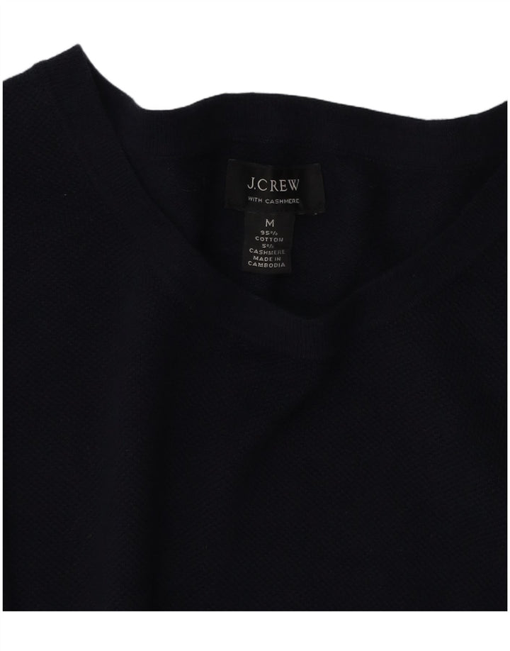 J. CREW Męski sweter z dekoltem w łódkę, średni granatowy, bawełniany