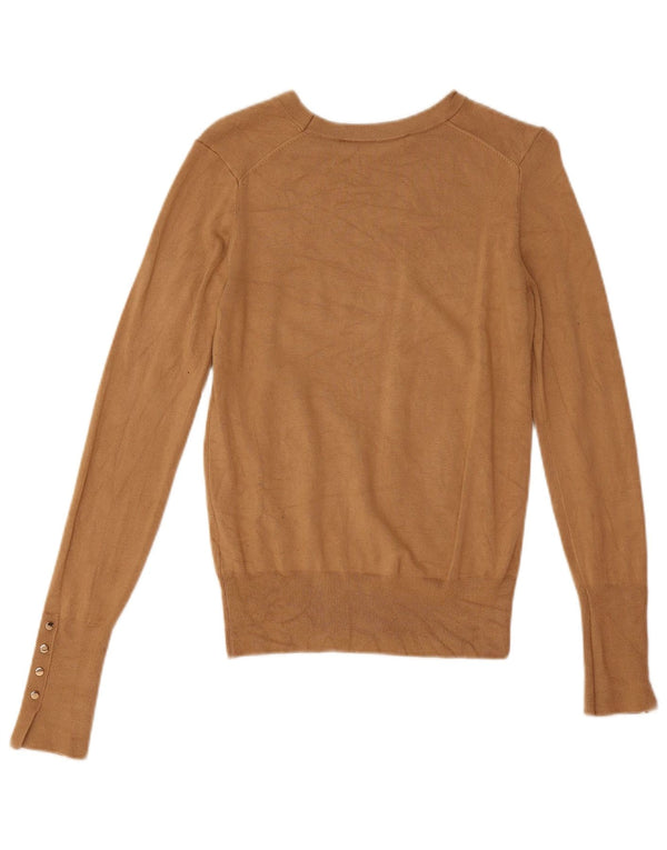 Sweter damski Zara z dekoltem w łódkę UK 10 Small Beżowa wiskoza