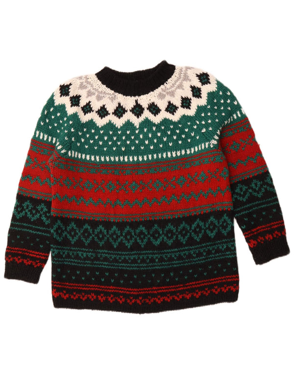 Sweter damski w stylu vintage z golfem UK 16, duży, wielokolorowy