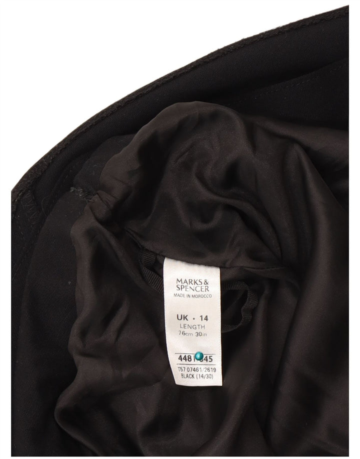 Marks & Spencer Damska spódnica w kształcie litery A UK 14 Medium W30 Czarny poliester