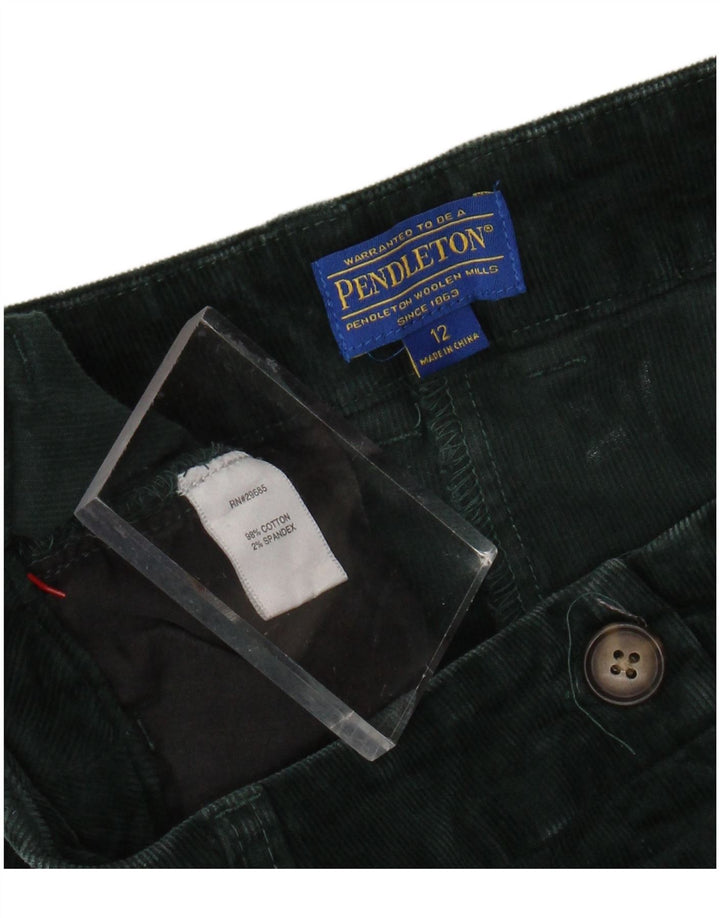 Damskie sztruksowe spodnie Pendleton US 12 Large W32 L31 Zielona bawełna