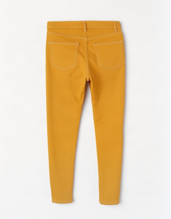 Topshop Damskie jeansy Jamie Crop Skinny W28 L25 Żółte bawełniane