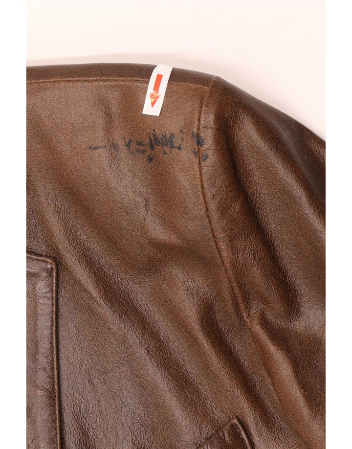 Vintage męska skórzana kurtka UK 36 Small Brown Classic