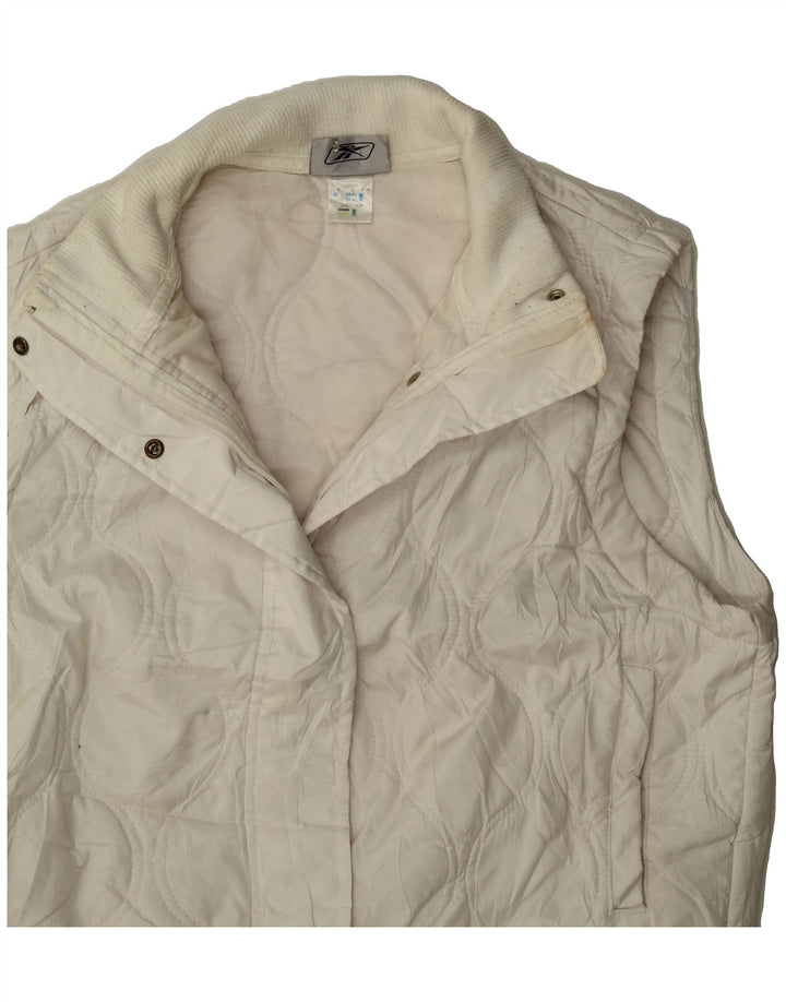 REEBOK Womens Gilet UK 16 Large White Polyester Vintage Reebok and Second-Hand Reebok from Messina Hembry 