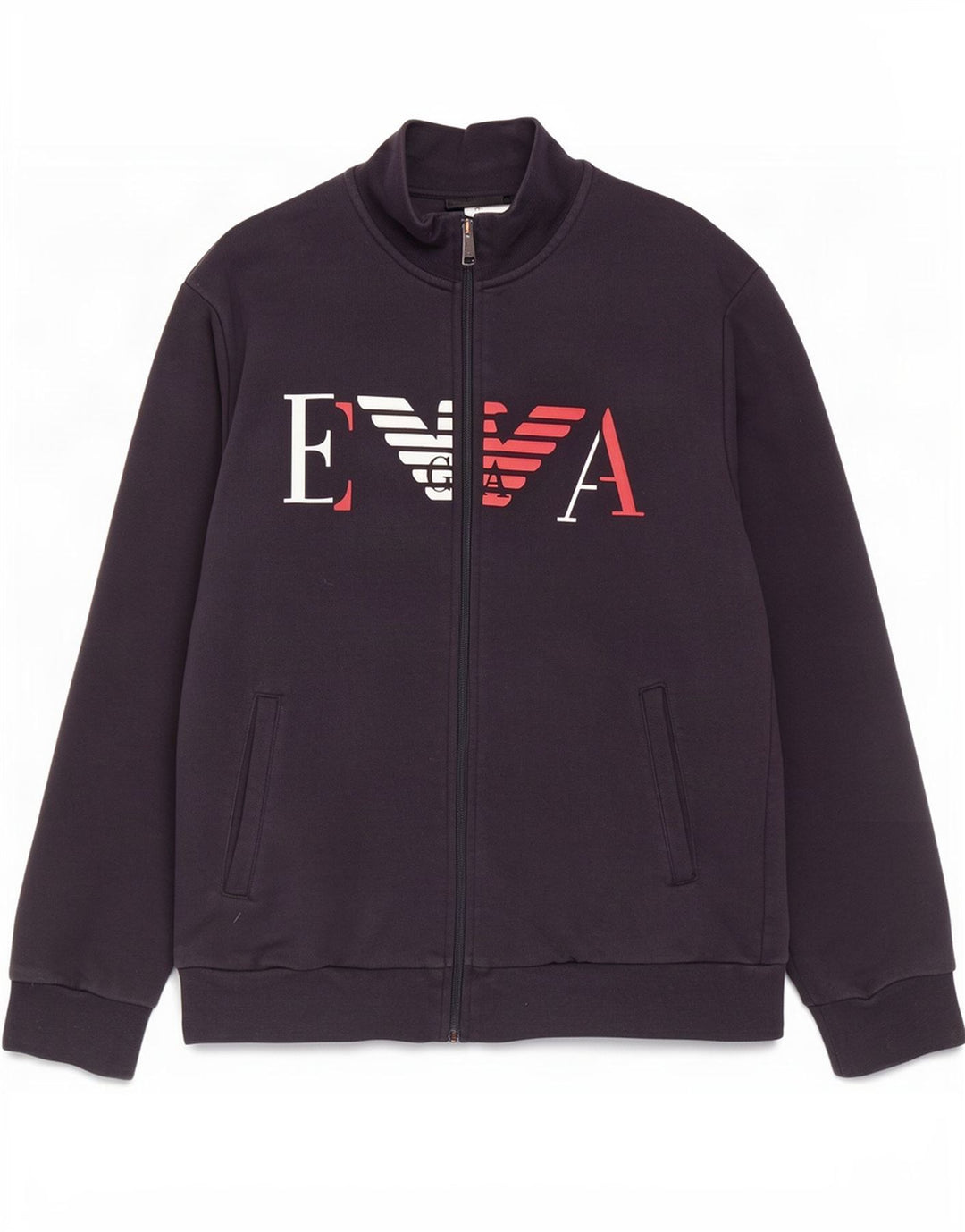Męska kurtka dresowa Emporio Armani z grafiką, średnia czarna