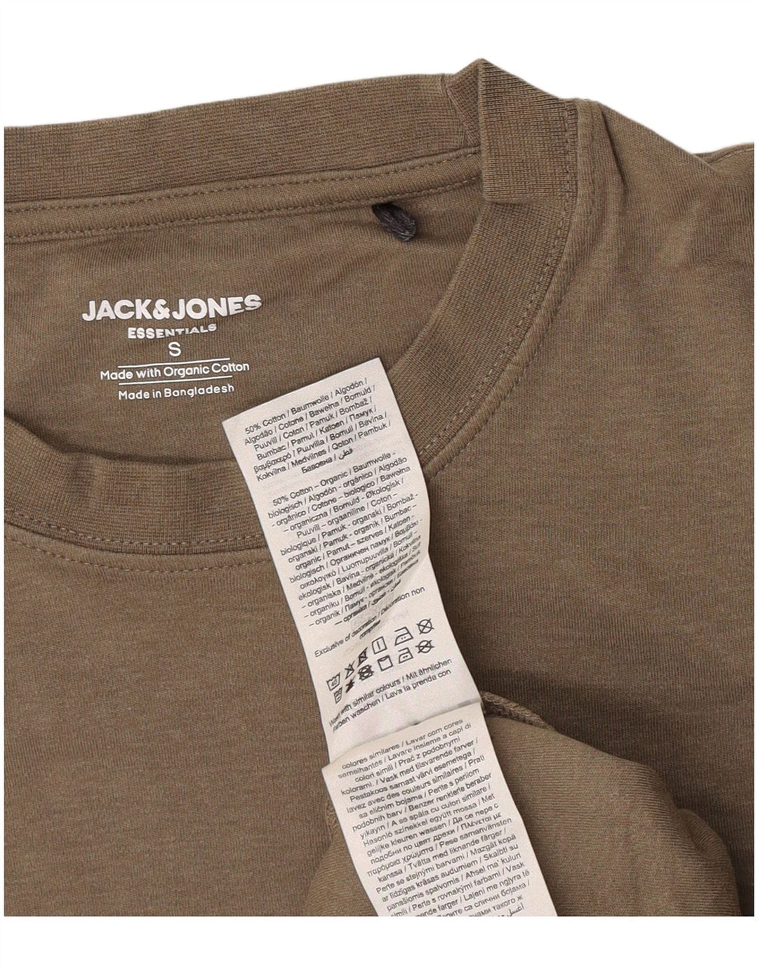 T-shirt męski Jack & Jones, mały, bawełniany khaki
