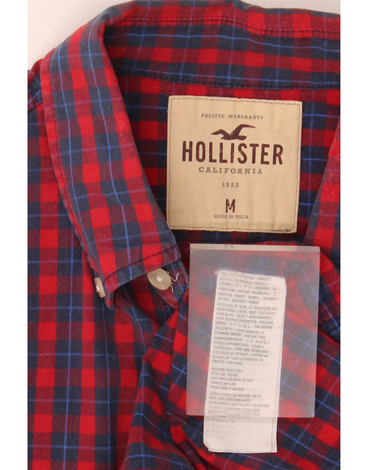 Koszula męska Hollister, bawełniana w czerwoną kratę