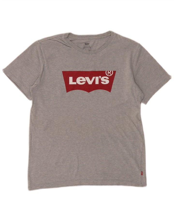 Męski T-shirt z grafiką Levi's, mały, szary