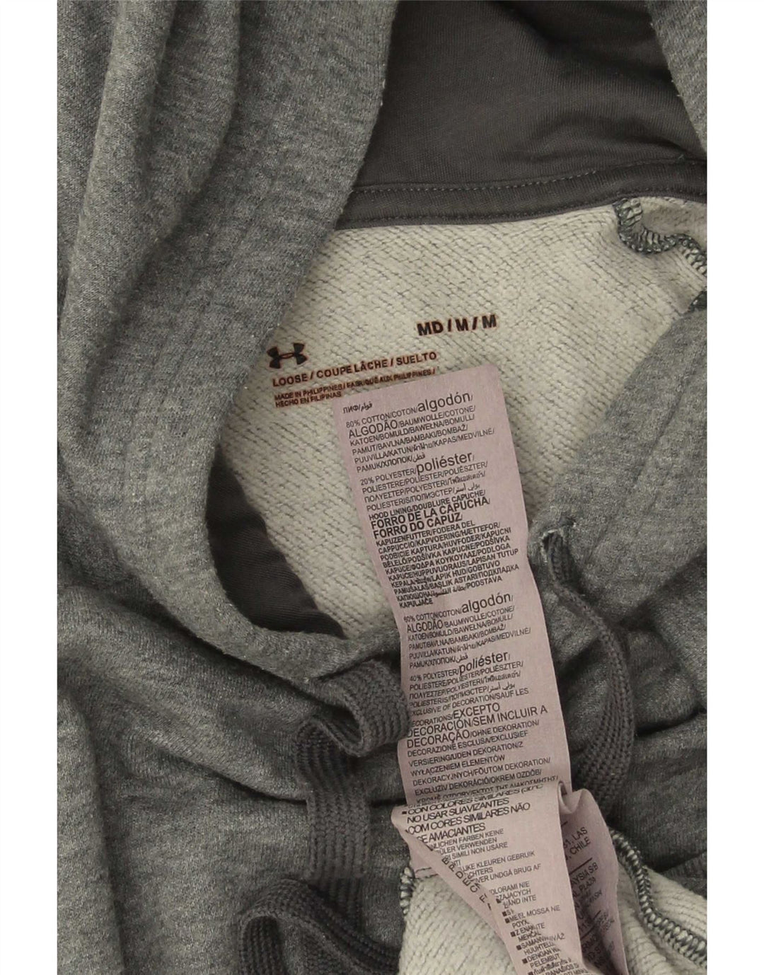 Męski sweter z kapturem Under Armour, średnioszary, bawełniany w plamki