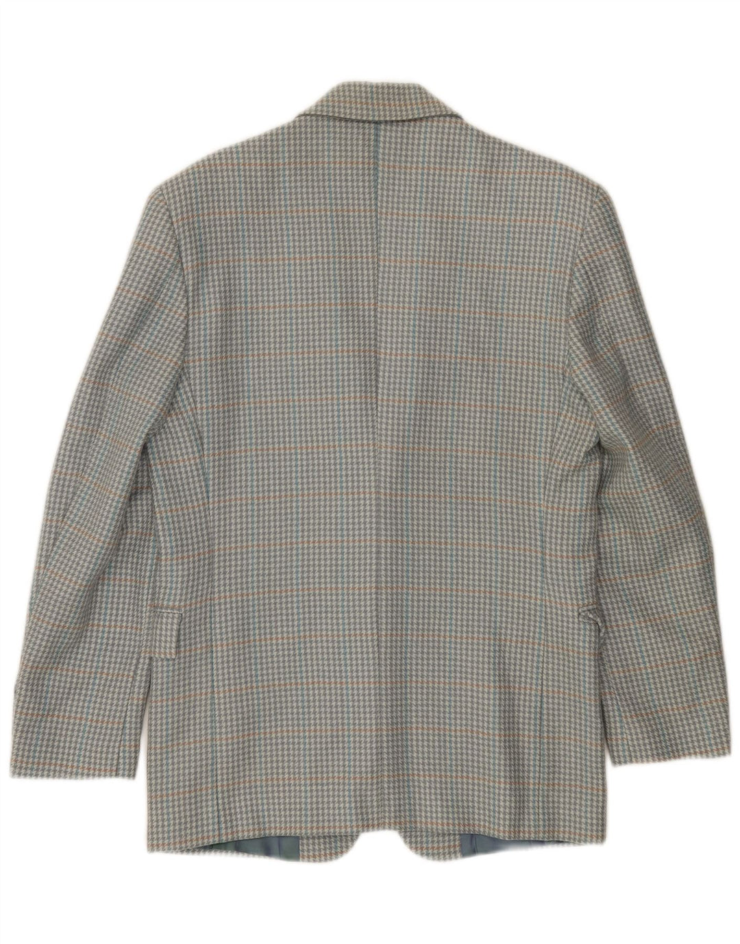 Męska marynarka zapinana na 2 guziki w stylu VINTAGE IT 46 Mała, szara, nowa wełniana pepitka