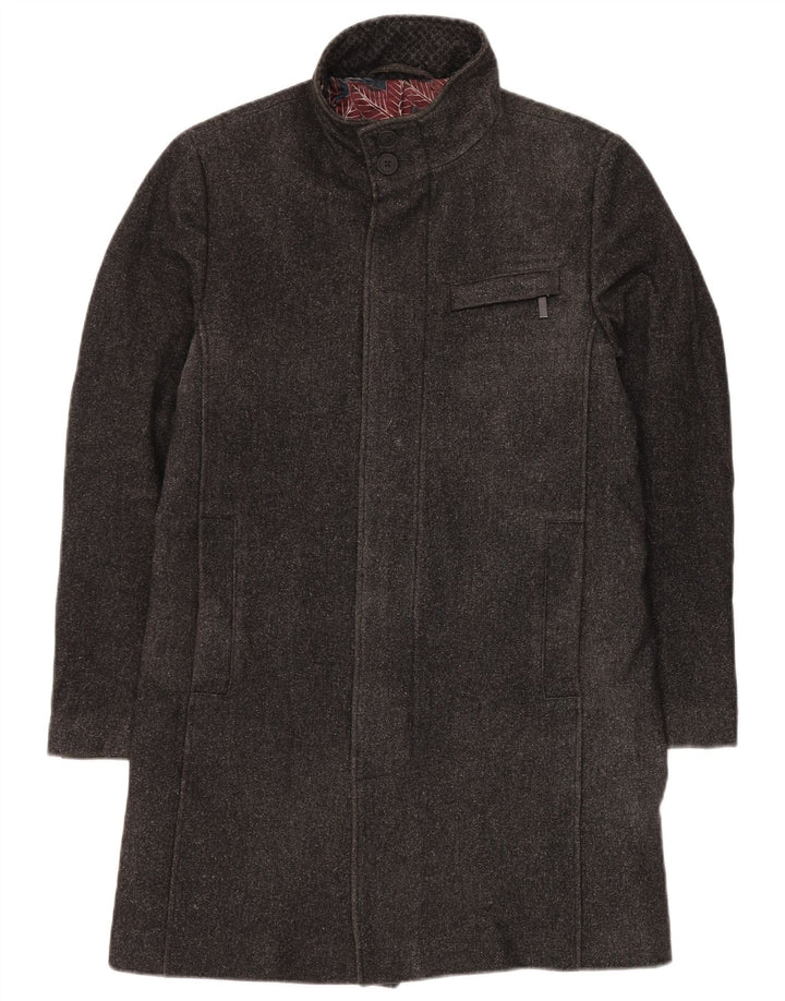 Płaszcz męski Ted Baker, rozmiar 2, mały, szary, wełniany w cętki