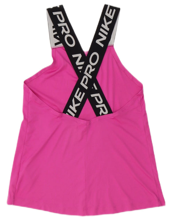 Damska kamizelka Nike Dri Fit Graphic Top UK 10 Mały różowy poliester z blokami kolorów