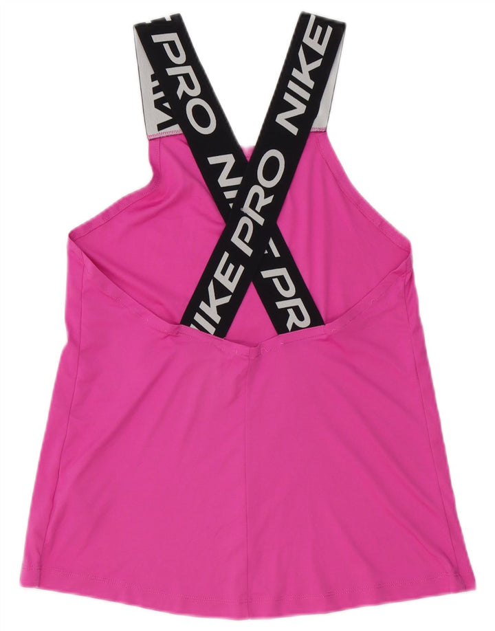 Damska kamizelka Nike Dri Fit Graphic Top UK 10 Mały różowy poliester z blokami kolorów