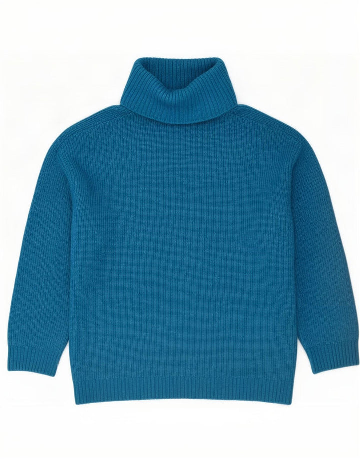 Damski sweter oversize Zara z wywijanym dekoltem UK 14, średni niebieski nakrapiany