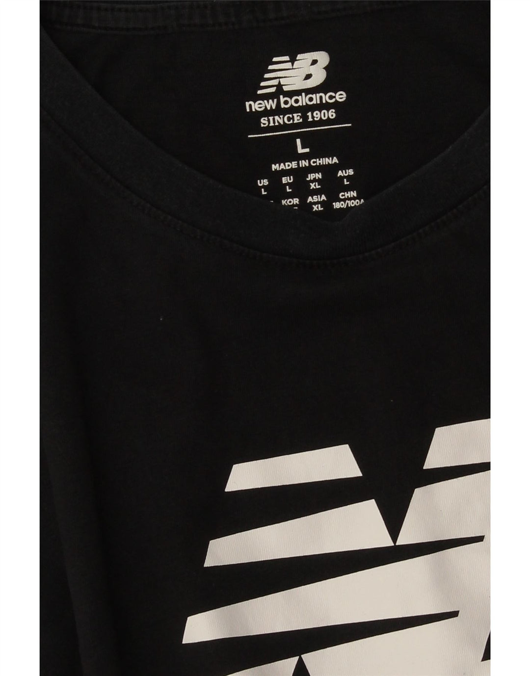 Męski T-shirt z grafiką NEW BALANCE, duży, czarny