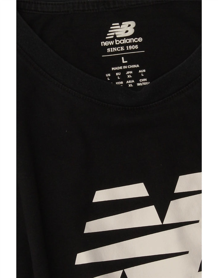 Męski T-shirt z grafiką NEW BALANCE, duży, czarny