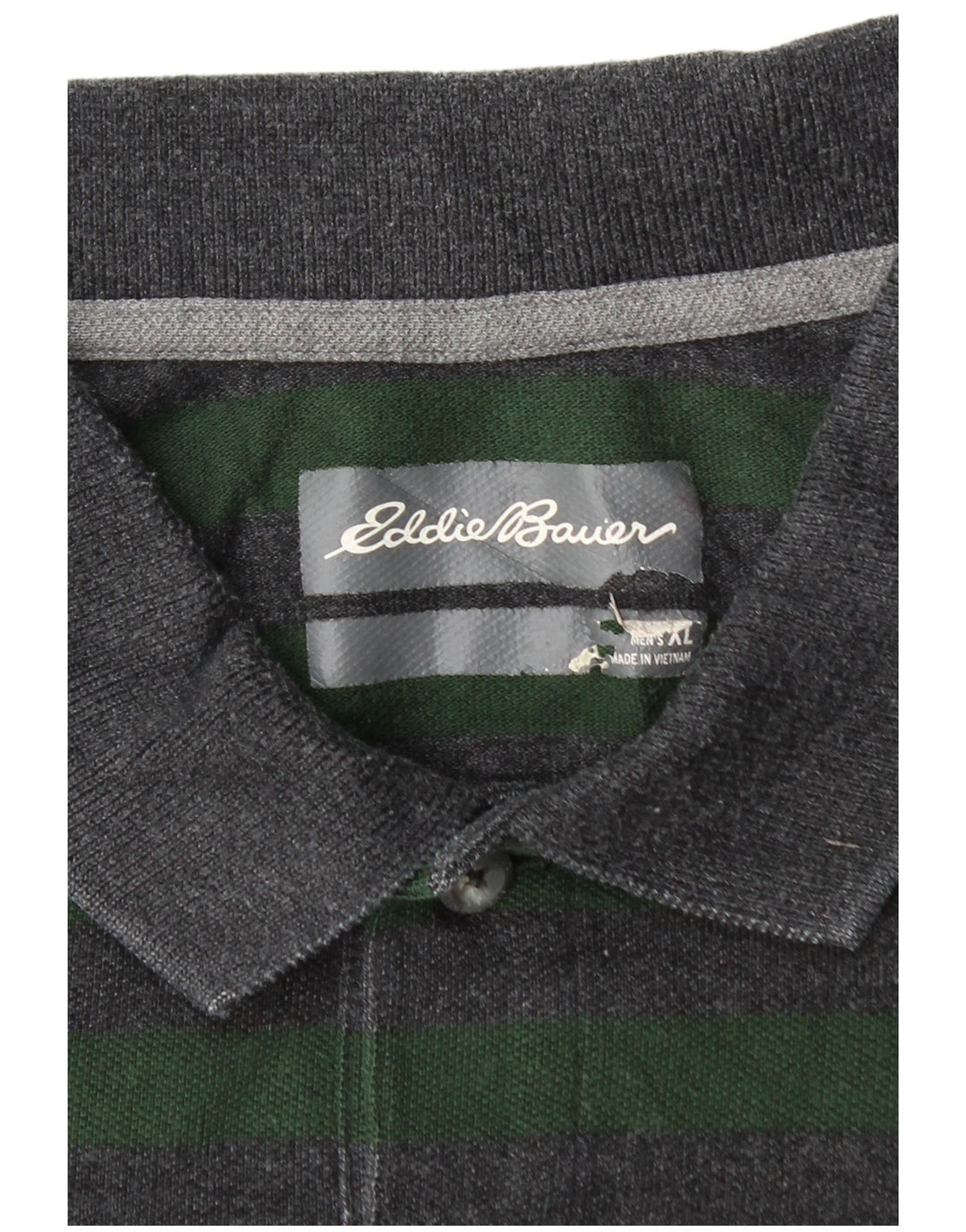Męska koszulka polo EDDIE BAUER XL, bawełniana w zielone paski