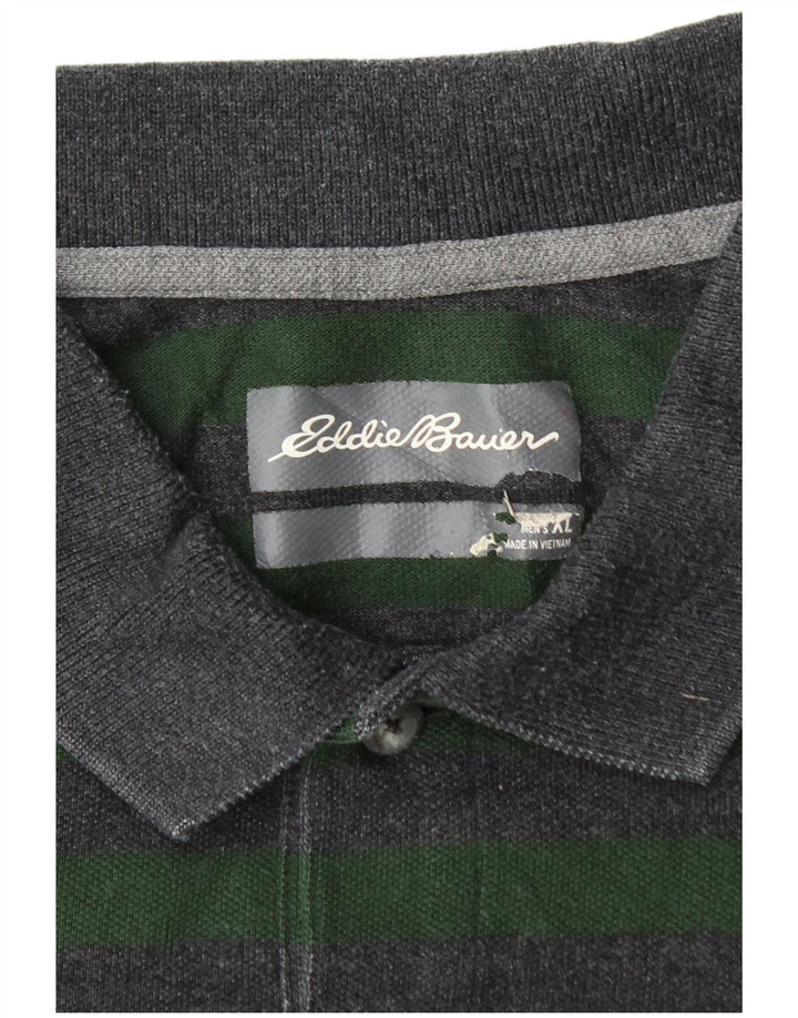 Męska koszulka polo EDDIE BAUER XL, bawełniana w zielone paski