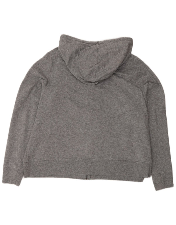 Marks & Spencer Womens Zip Hoodie Sweater UK 22 3XL Grey Cotton