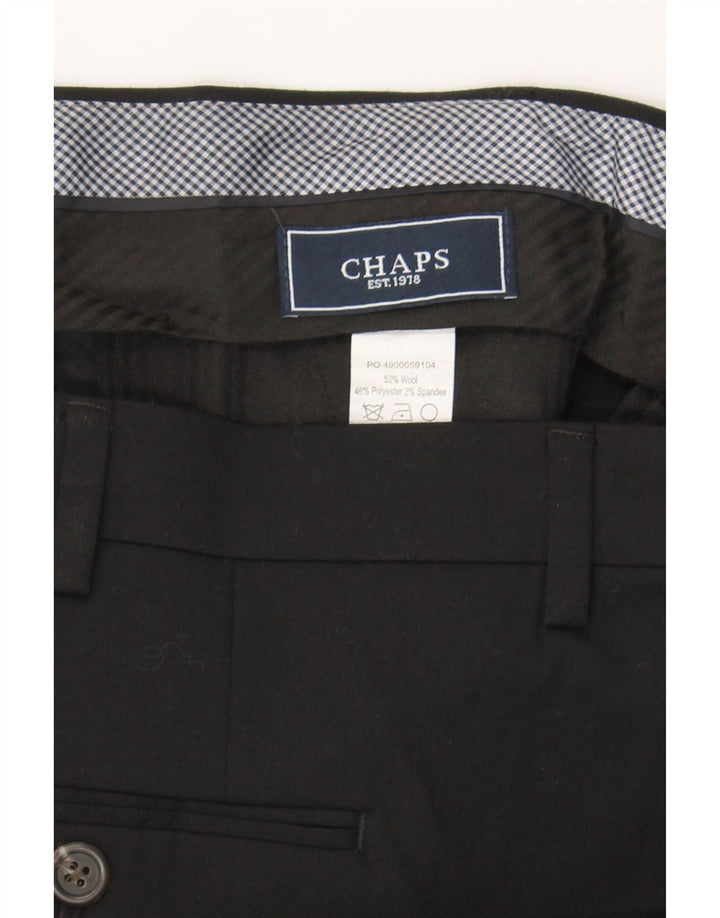CHAPS Mens Straight Suit Trousers W40 L30 Black Wool Vintage Chaps and Second-Hand Chaps from Messina Hembry 